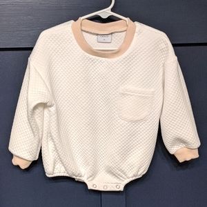 Kids Cream Quilted Sweater